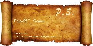 Pipó Samu névjegykártya